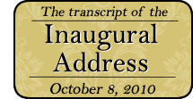 Read the text from the Inaugural Address